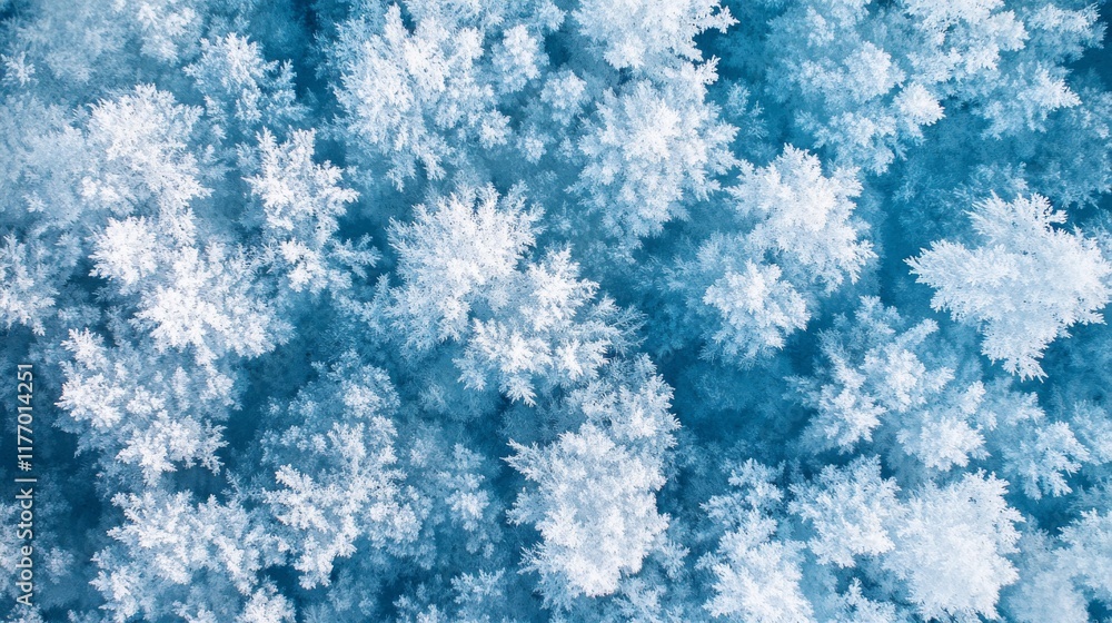 Fototapeta premium Delicate frost formations create stunning patterns on a cold surface, showcasing the intricate artistry of nature during winter in a serene outdoor setting