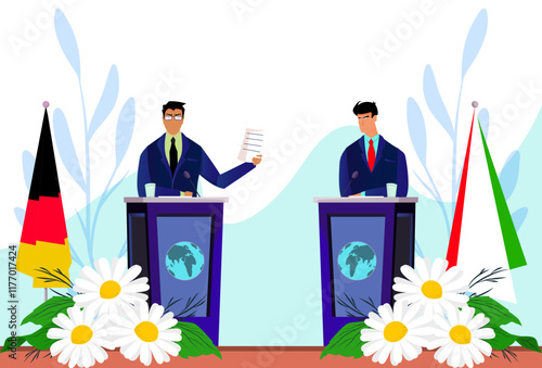 Diplomacy Concept Illustration Stylish and Beautiful