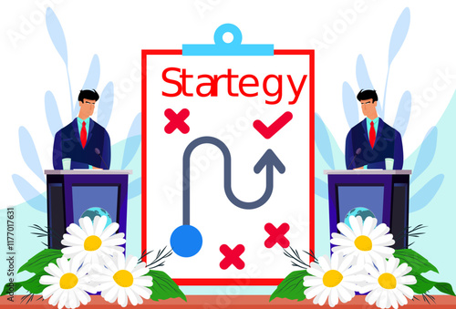 Startegy Concept Illustration Stylish and Beautiful