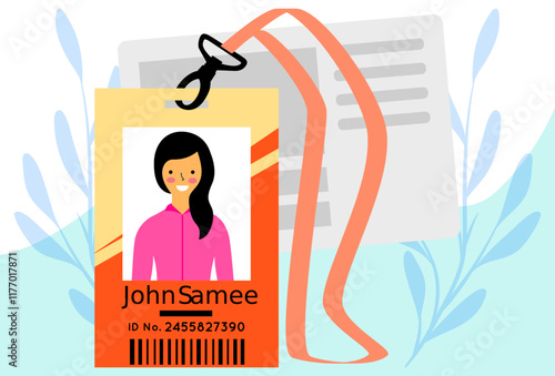 ID Card Concept Illustration Stylish and Beautiful