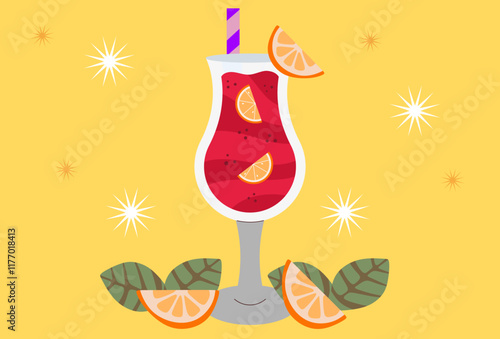 Punch Drink Concept Illustration Stylish and Beautiful