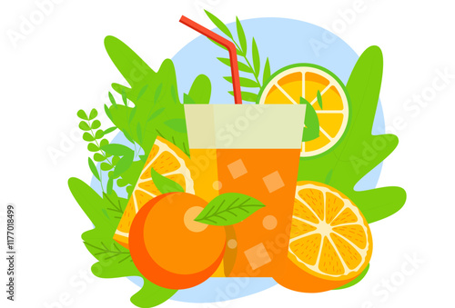 Orange Juice Concept Illustration Stylish and Beautiful