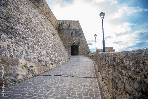 Old gate to Ulcinj Old Town in Montenegro, the southernmost city at Montenegrin coast, Europe photo