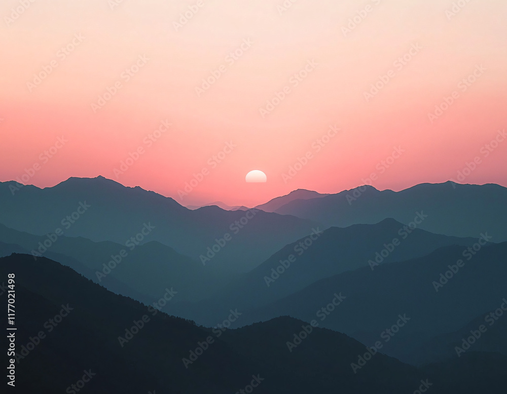 Obraz premium Pink Sunset Mountains