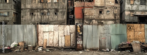 Exploring the impact of poverty and economic inequality through barriers and fences in urban environments photo