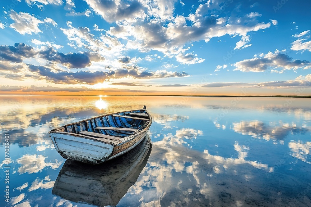 Obraz premium Gorgeous Peaceful Sunset over lake