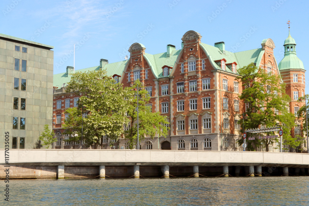 Naklejka premium Architecture, embankment - the capital of Denmark, Copenhagen.