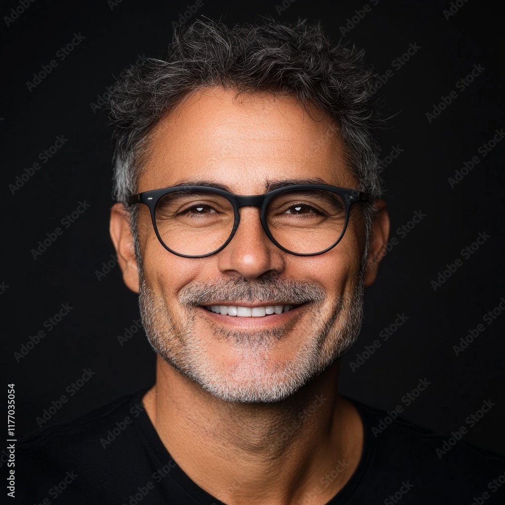 Portrait of a Smiling Man with Glasses Portrait of a Smiling Man with Glasses