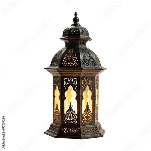 Ramadan Kareem Celebration Lantern with Transparent Background photo