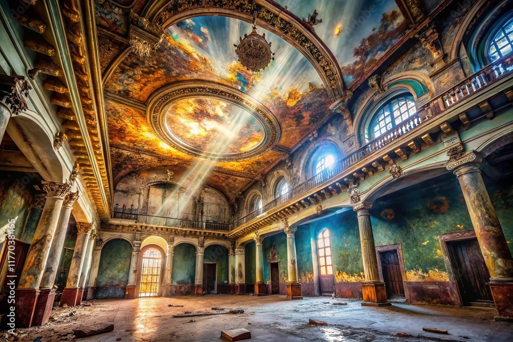 Obraz premium Abandoned Building High Ceiling Urban Exploration Photography