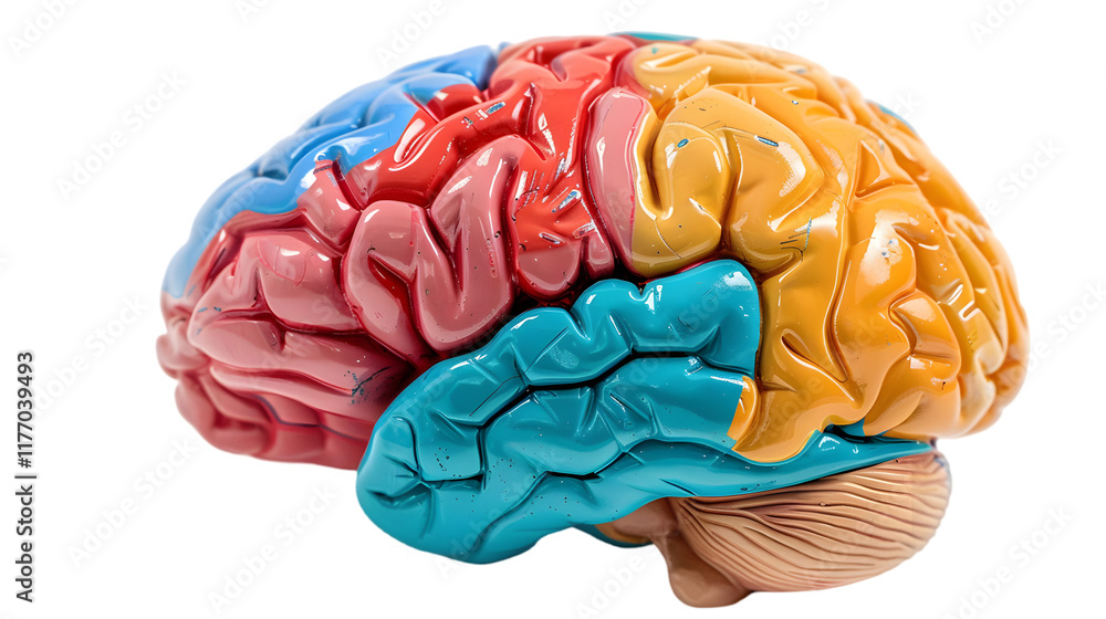 The lobes of the brain of the human being isolated on a transparent background The lobes of the brain of the human being isolated on a transparent background