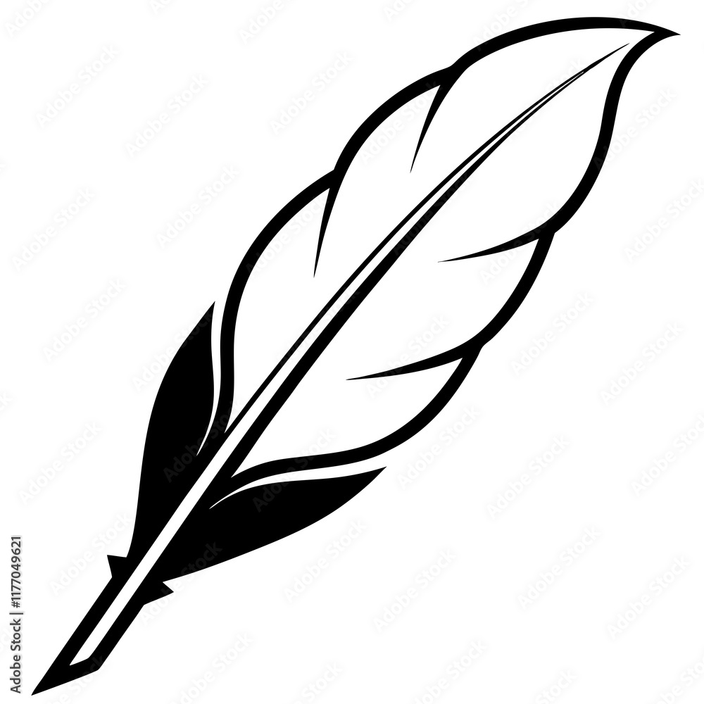 Abstract Quill Pen Line Art for Stationery Abstract Quill Pen Line Art for Stationery