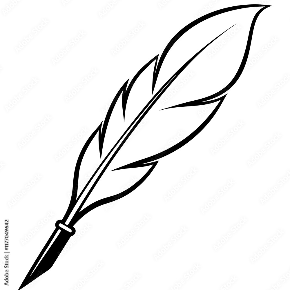 Abstract Quill Pen Line Art for Stationery Abstract Quill Pen Line Art for Stationery