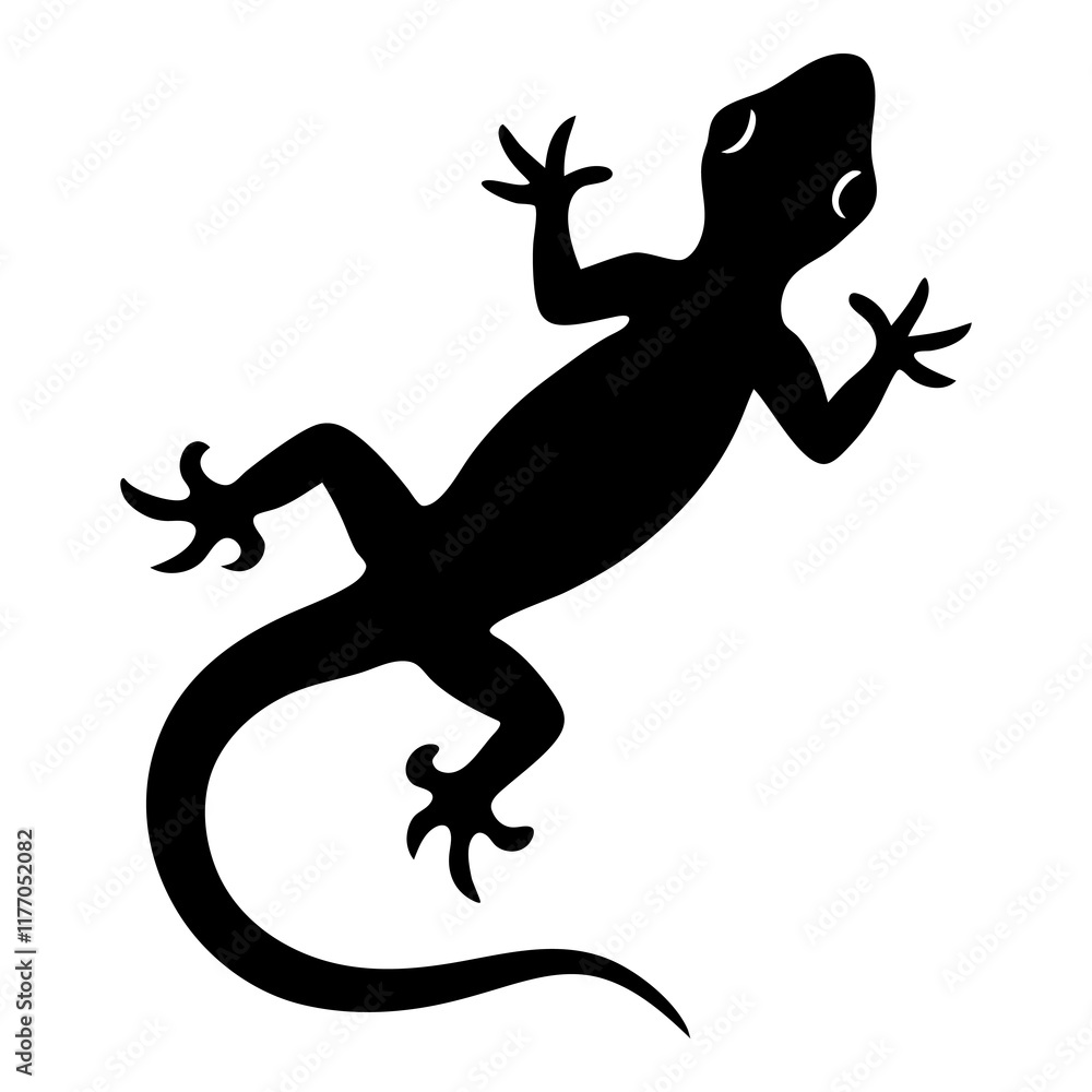 Obraz premium Gecko Silhouette vector illustration