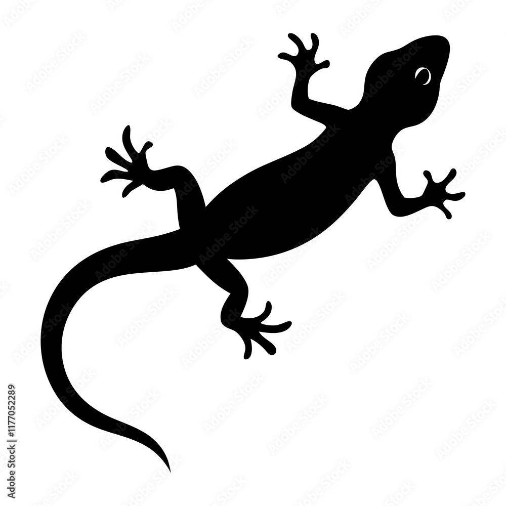 Obraz premium Gecko Silhouette vector illustration