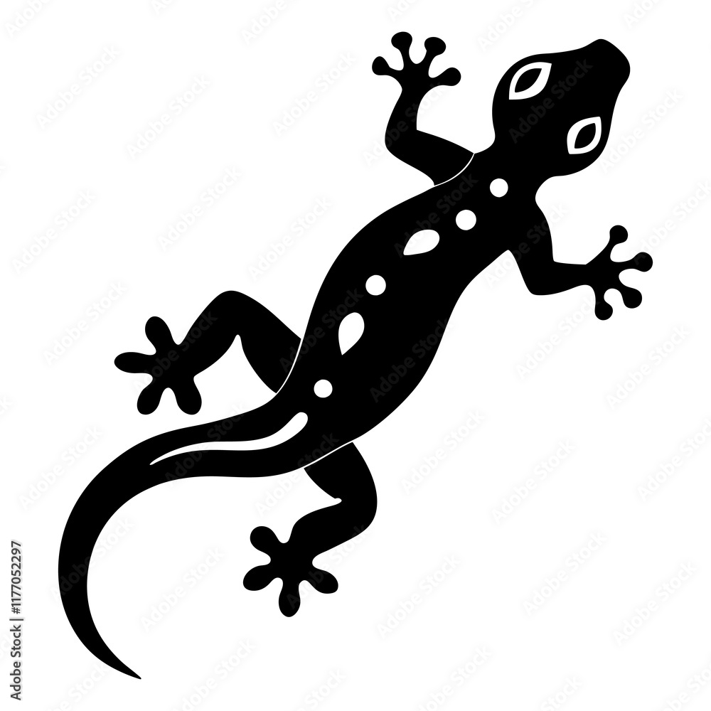 Obraz premium Gecko Silhouette vector illustration
