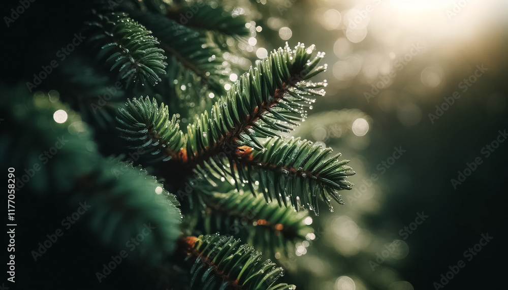 Macro View of Evergreen Tree with Ample Copy Space for Design Flexibility Macro View of Evergreen Tree with Ample Copy Space for Design Flexibility