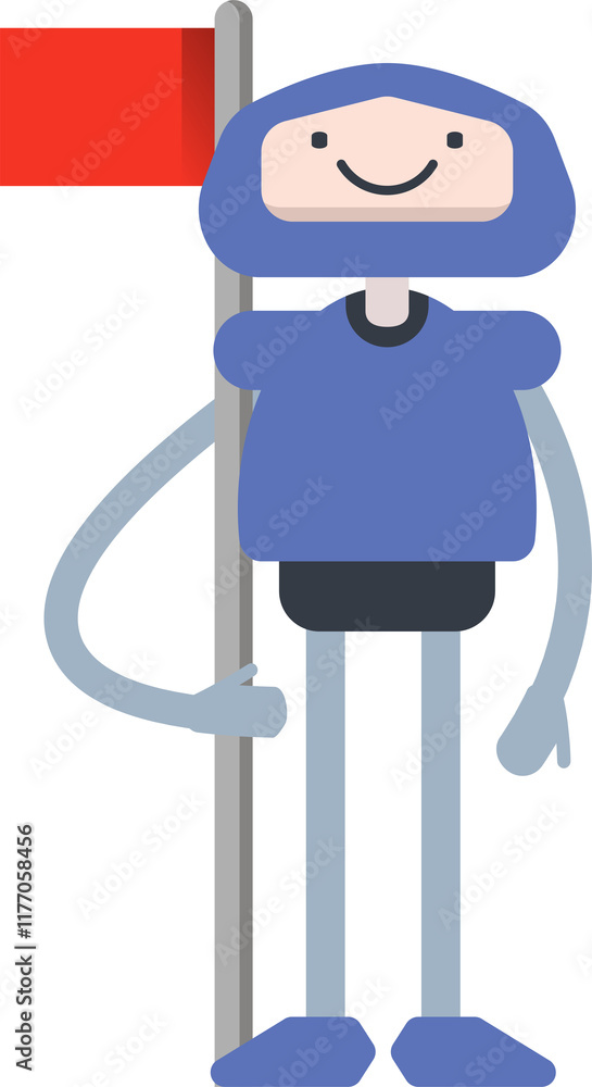 Robot Character Holding Flag Pole
Robot Character Holding Flag Pole