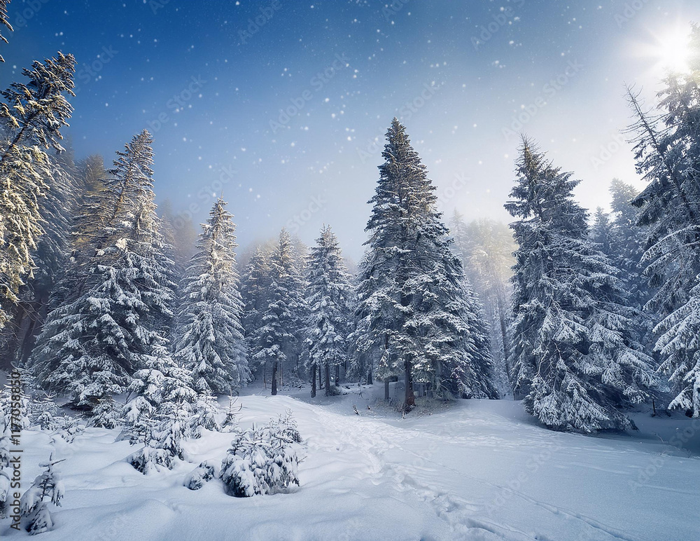 Generated image　降り積もる雪の結晶