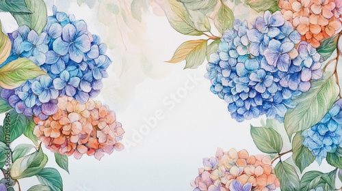 wedding invitation card background vector. Minimal hand painted watercolor botanical flowers texture template background. Design for wedding, vip cover, poster, rsvp moderncard.Valentine's Day