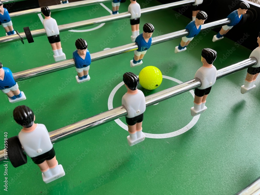 Fototapeta premium Closeup table soccer the retro game for hobbies activity.