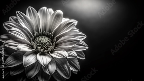 Wallpaper Mural Abstract Black and White Flower Photograph: Elegant Monochrome Floral Design for Art & Design Projects Torontodigital.ca