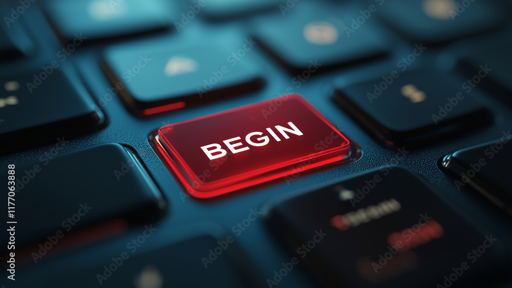 Press to Start: The 'BEGIN' Key in Focus Press to Start: The 'BEGIN' Key in Focus