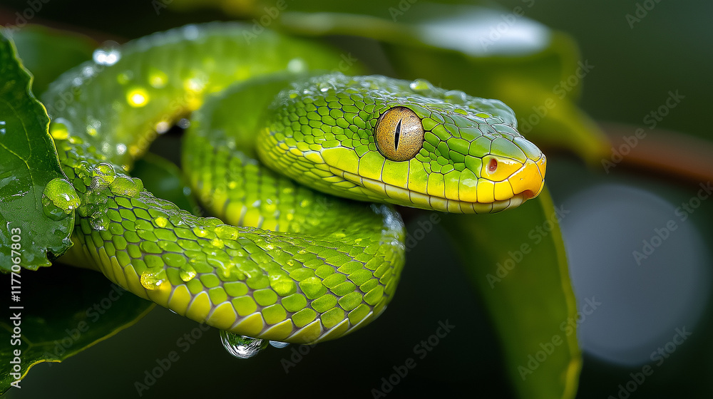 Green tree snake. Green tree snake.