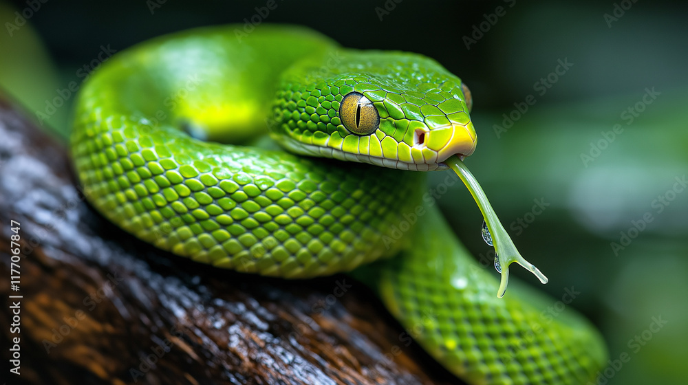 Green tree snake. Green tree snake.