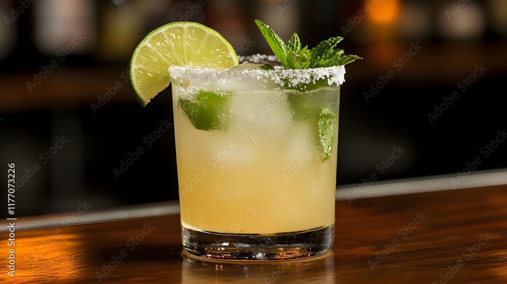 A refreshing mojito cocktail with lime mint and a sugger A refreshing mojito cocktail with lime mint and a sugger