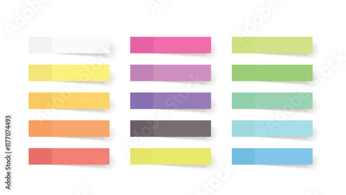 realistic bright page markers in set isolated