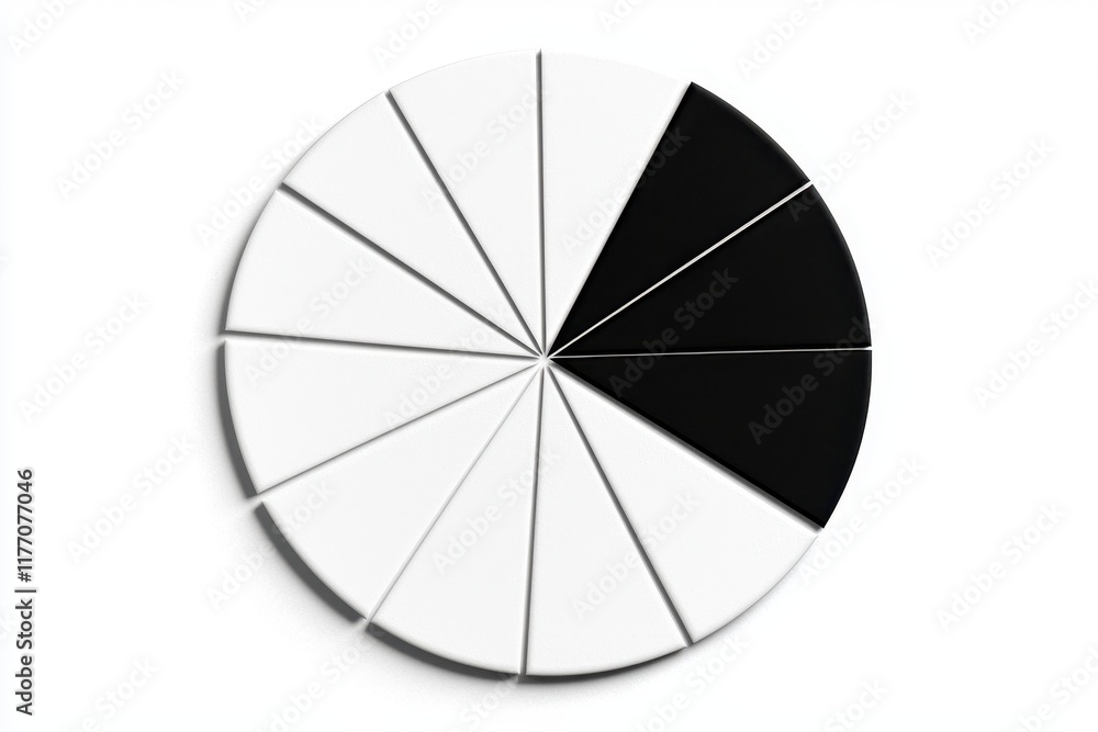 Abstract Black and White Pie Chart Graphic Data Visualization Half and Half Segmentation Design Abstract Black and White Pie Chart Graphic Data Visualization Half and Half Segmentation Design