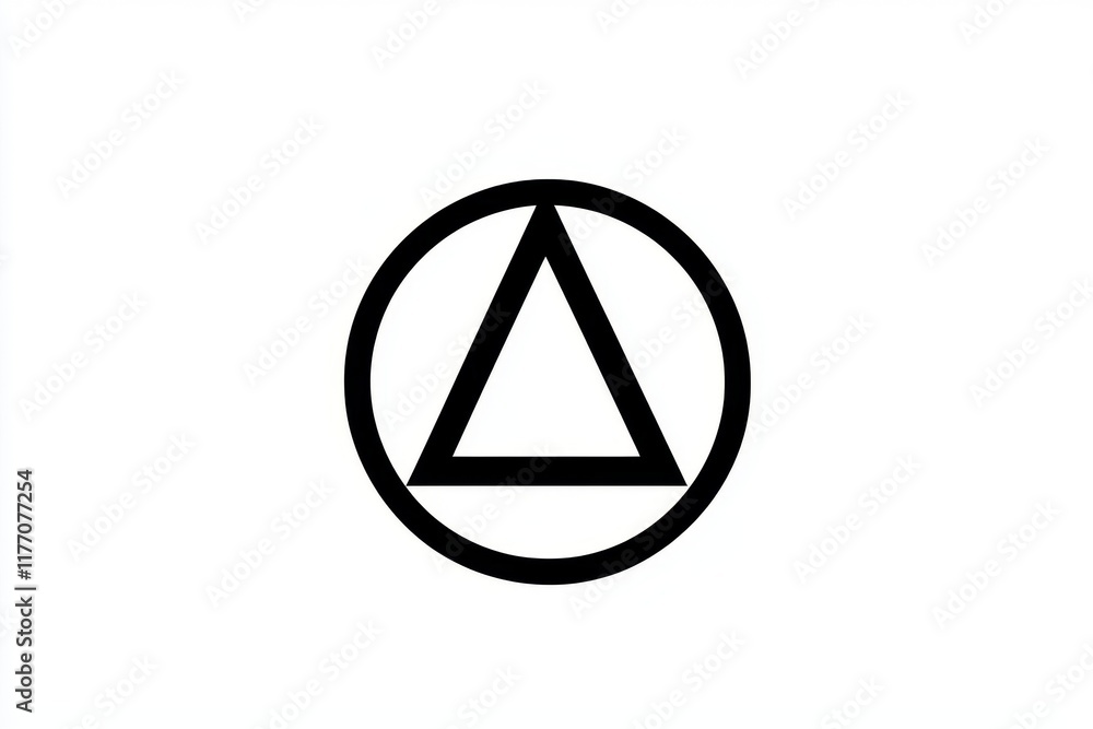 Circle and Triangle Symbol Simple Geometric Design Abstract Illustration Circle and Triangle Symbol Simple Geometric Design Abstract Illustration