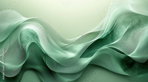 A flat muted green backdrop with faint wavy diagonal patterns forming a decorative border and a blank center 