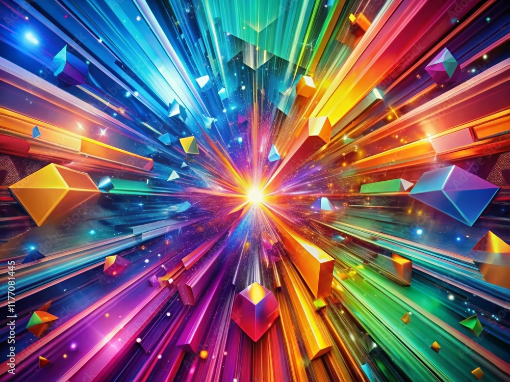 Abstract Geometric Spectrum: Radiant Colorful Patterns Dance Abstract Geometric Spectrum: Radiant Colorful Patterns Dance