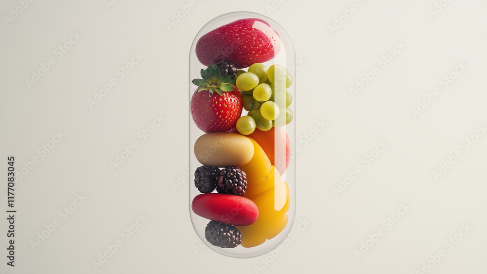 Burst of Health: A Capsule Filled with Nature's Fruits Burst of Health: A Capsule Filled with Nature's Fruits