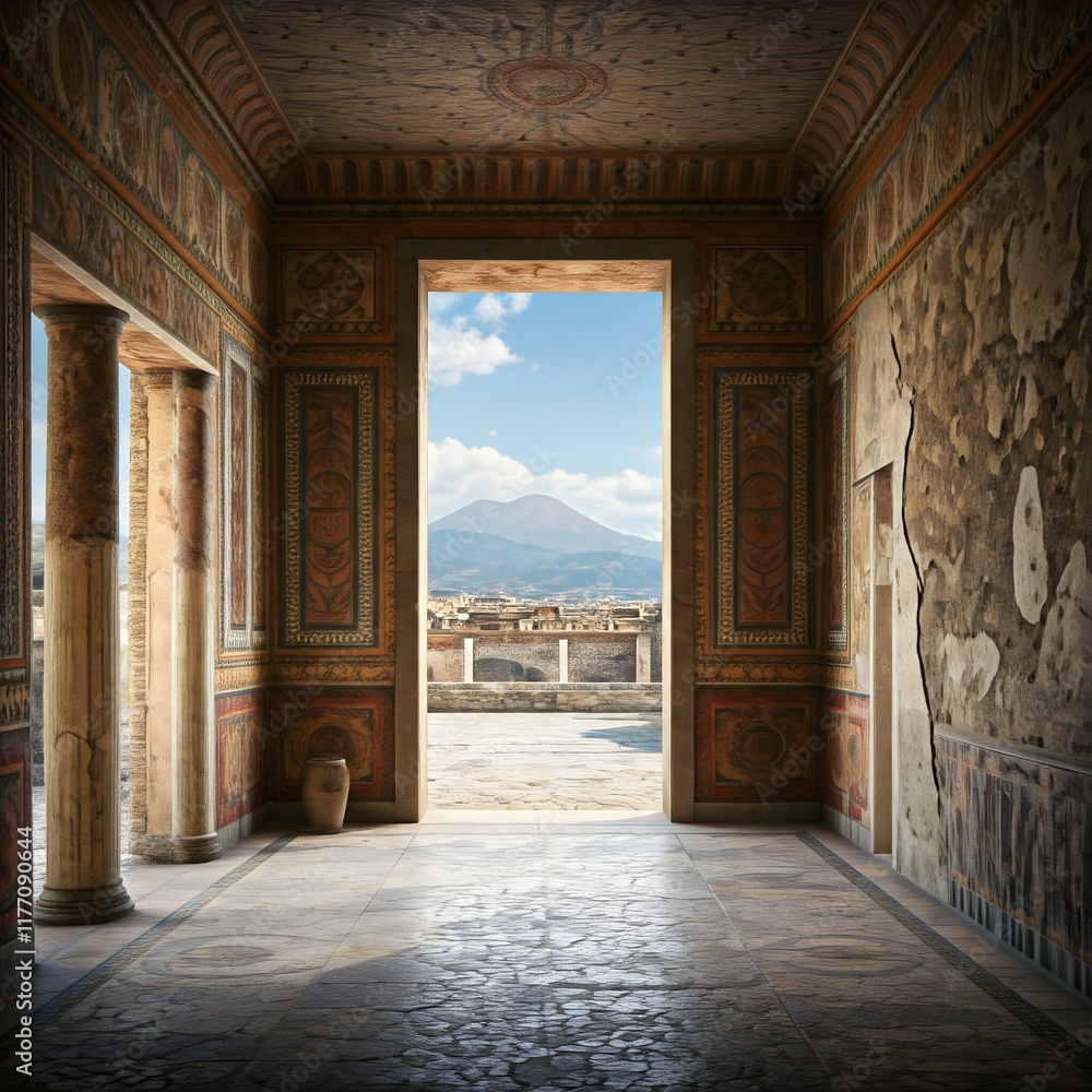Fototapeta premium Interior of a Roman house in Pompeii