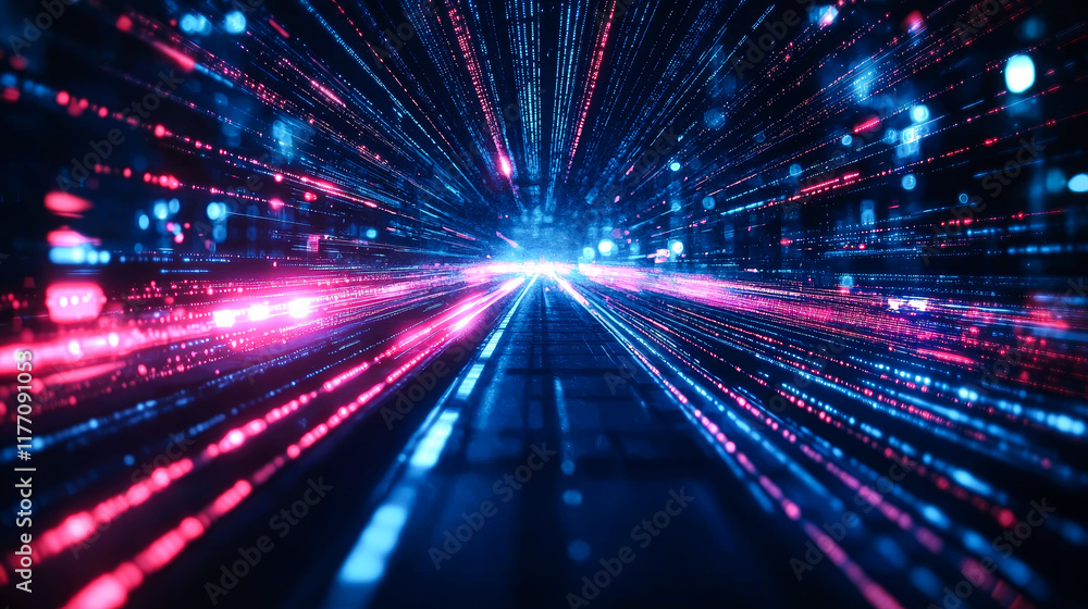 Abstract Digital Stream: A Journey Through the Neon Data Highway of Tomorrow's Technology Abstract Digital Stream: A Journey Through the Neon Data Highway of Tomorrow's Technology