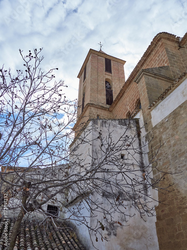 Iznajar village. Mountain village surrounded by the Iznajar Reservoir. Parish of Santiago Apostol. Iznajar Castle photo