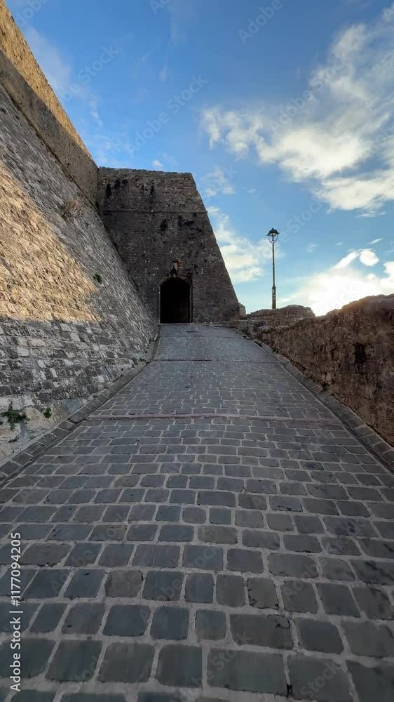 Old gate to Ulcinj Old Town in Montenegro, the southernmost city at Montenegrin coast, Europe Old gate to Ulcinj Old Town in Montenegro, the southernmost city at Montenegrin coast, Europe