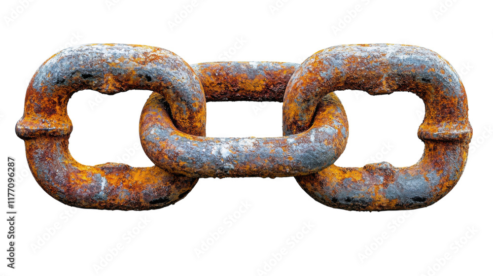 rusty chain link isolated on white background rusty chain link isolated on white background