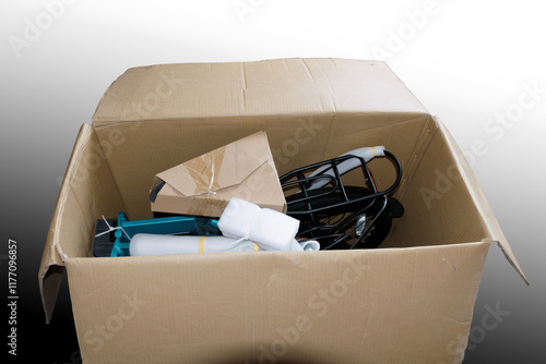 Bicycle in a box. photo