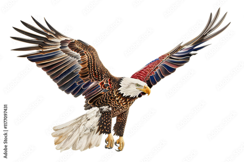 Fototapeta premium American Eagle Flag Patriotic 4th of July PNG
