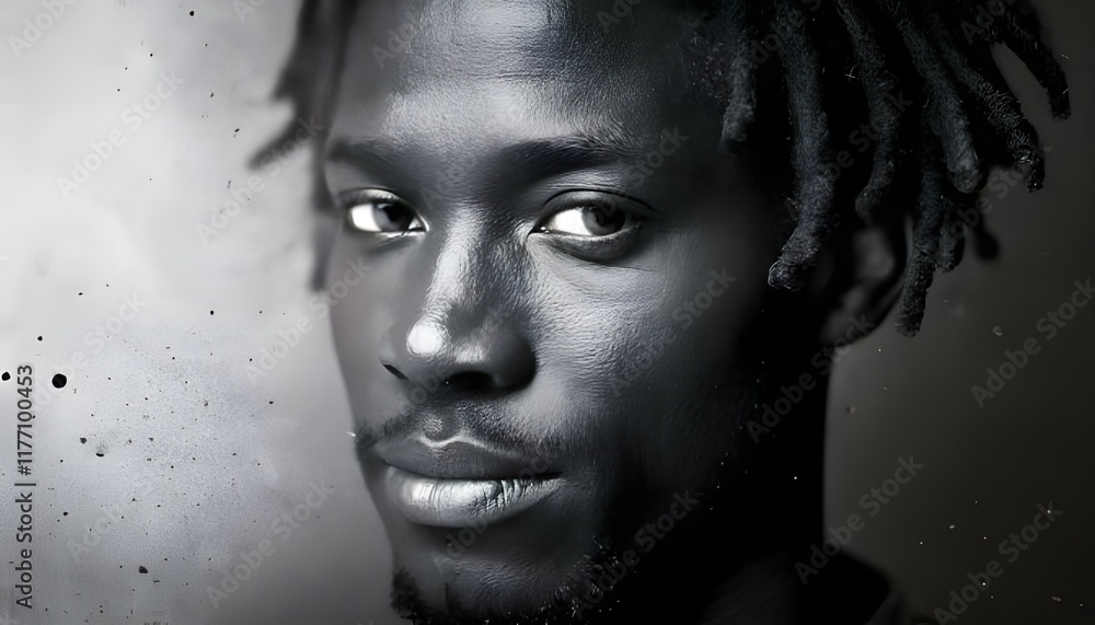 Artistic and dramatic portrait of a black man Artistic and dramatic portrait of a black man