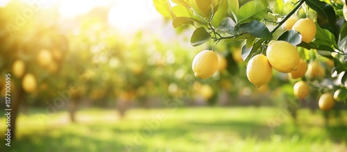 Lush Lemon Orchard: A Summer's Day in Citrus Paradise