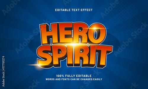 hero spirit editable text effects with a hero and brave theme