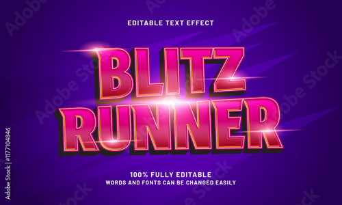 blitz runner editable text effects with a sport and fast theme photo