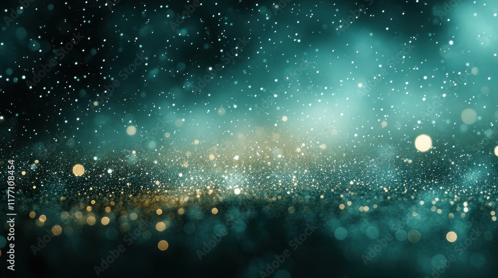 Obraz premium A muted green background featuring scattered tiny dots forming a soft flat texture and a clean middle area