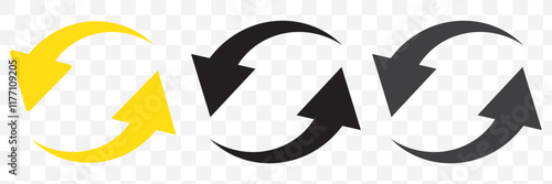 Update icon.  Refresh icon vector. Green recycle vector icon symbol. Repeat and reload icons set and arrow rotation circle. Sync icon symbol convert button sign. eps 10.