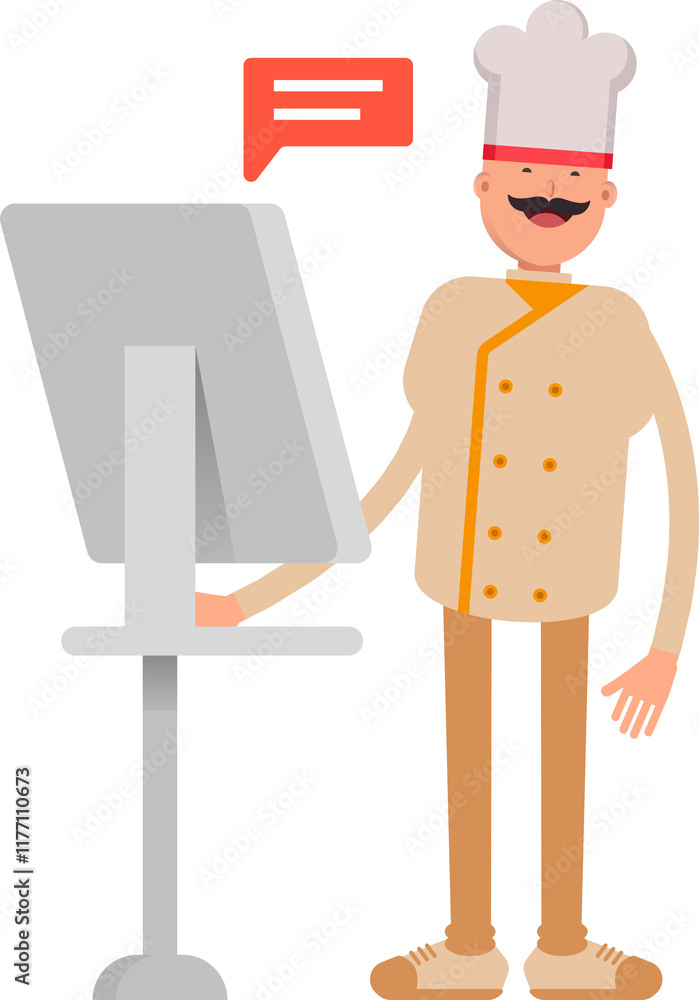 Baker Character Working on Computer
Baker Character Working on Computer